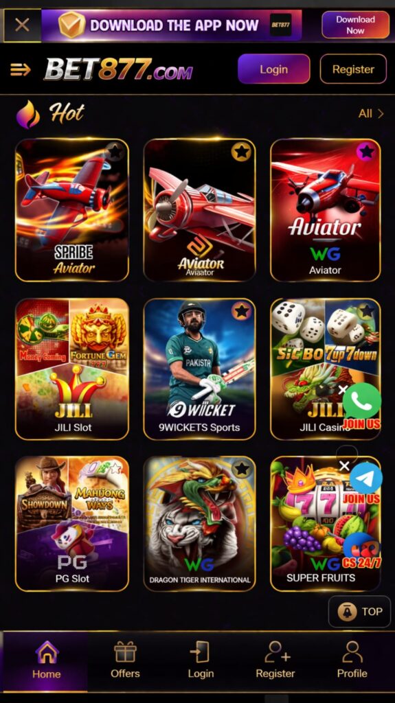 Bet877 Homepage Screenshot