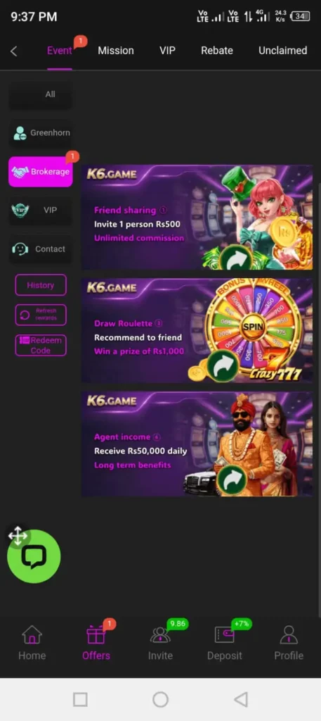 K6 game bonus