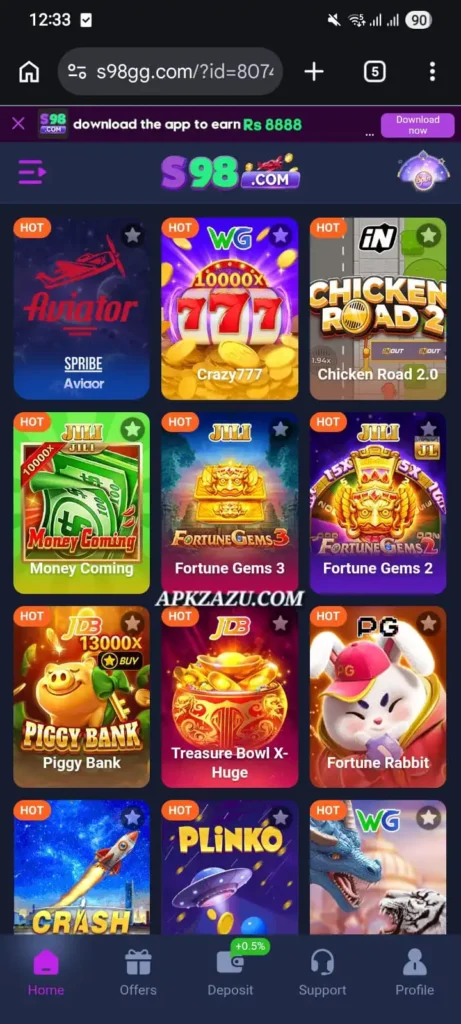 S98 app games